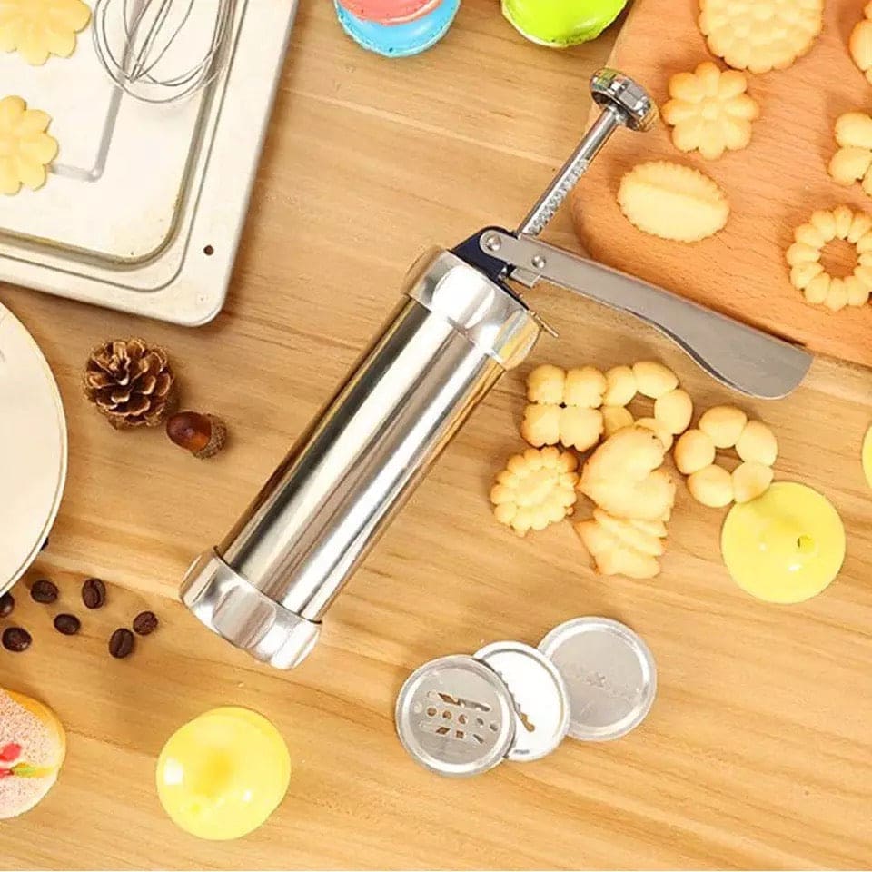 Manual Cookie Press Gun And Icing Set Alloy Churro Maker, Cookie Press Machine, Aluminum Cookie Gun, Biscuit Maker, Manual Cookie Press Stamps Set, Baking Tool With 10 Cookie Molds 4 Nozzles Manual Cookie Press Gun And Icing Set Alloy Churro Maker, Cookie Press Machine, Aluminum Cookie Gun, Biscuit Maker, Manual Cookie Press Stamps Set, Baking Tool With 10 Cookie Molds 4 Nozzles